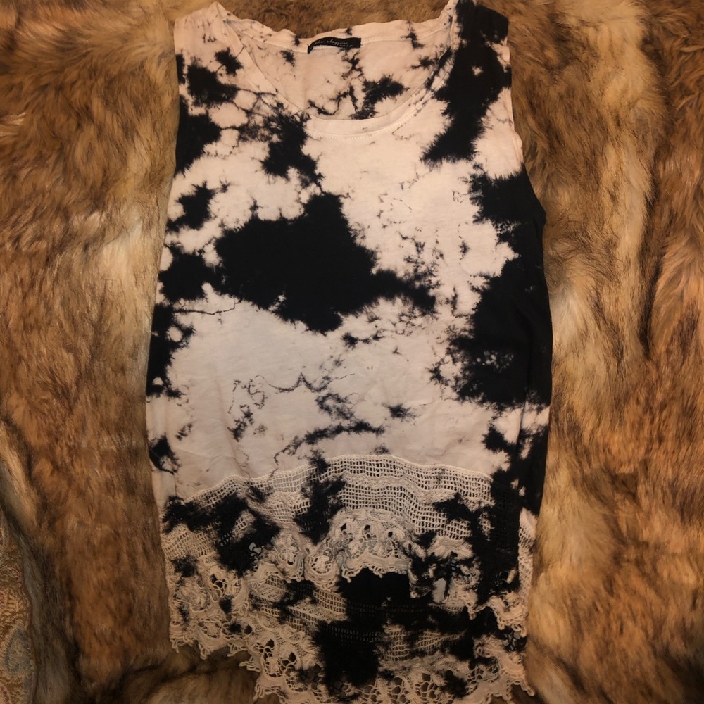 Tie dye lace tank
